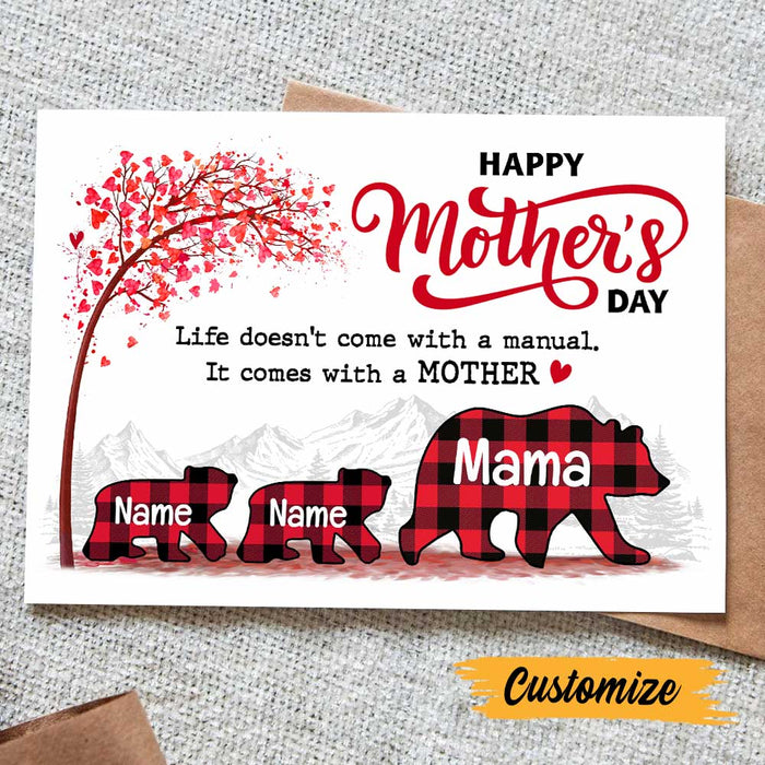 Personalized Mom Bear Mothers Day Card MR183 31O47 1