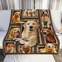 Golden Retriever Dog Fleece Blanket DCB0202 81O60 thumb 1