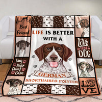 German Shorthaired Pointer Dog Fleece Blanket MR0402 70O51 thumb 1