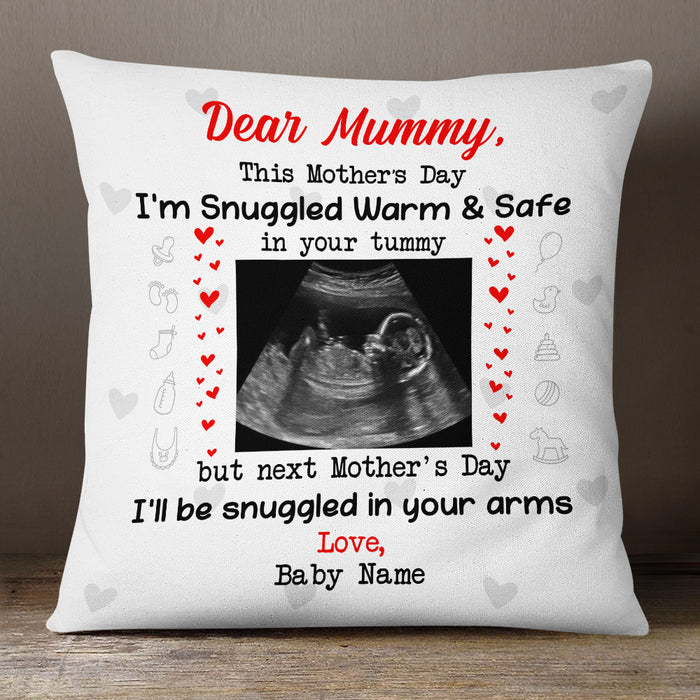 Personalized Baby Snuggled Up In Love Of Mom Pillow MR51 65O53 (Insert Included) 1