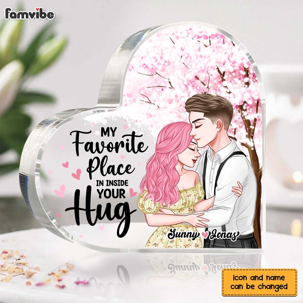 Personalized Couple My Favorite Place Is Inside Your Hug Acrylic Plaque 22732 Primary Mockup