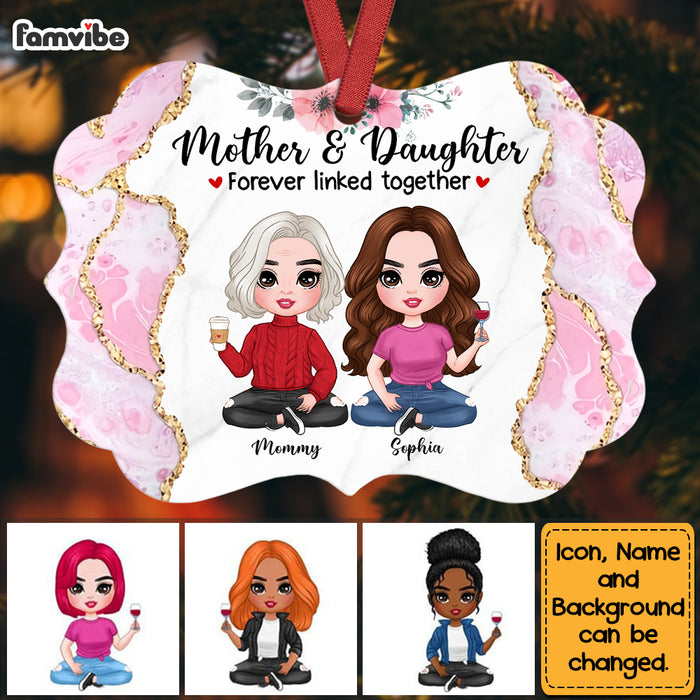 Personalized Mother & Daughter  Forever Linked Together Benelux Ornament OB143 32O53 1