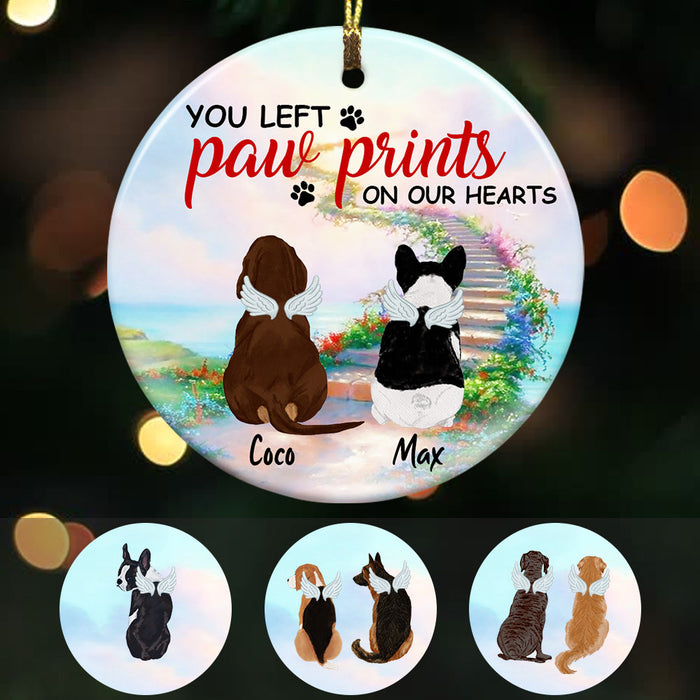 Personalized  You Left Paw Prints on My Heart Dog Memorial Ornament OB191 67O53 1