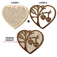 Personalized Gift For Couple Tree Heart 2 Layered Wood Ornament 30142 thumb 1