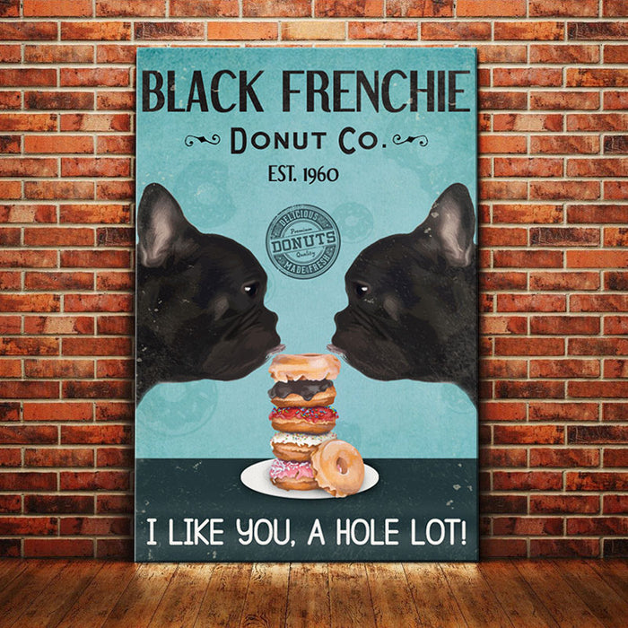 Black French Bulldog Donut Company Canvas MY122 67O58 1