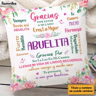 Personalized Gift For Grandma Spanish Abuela Bendita Pillow 30461 Primary Mockup