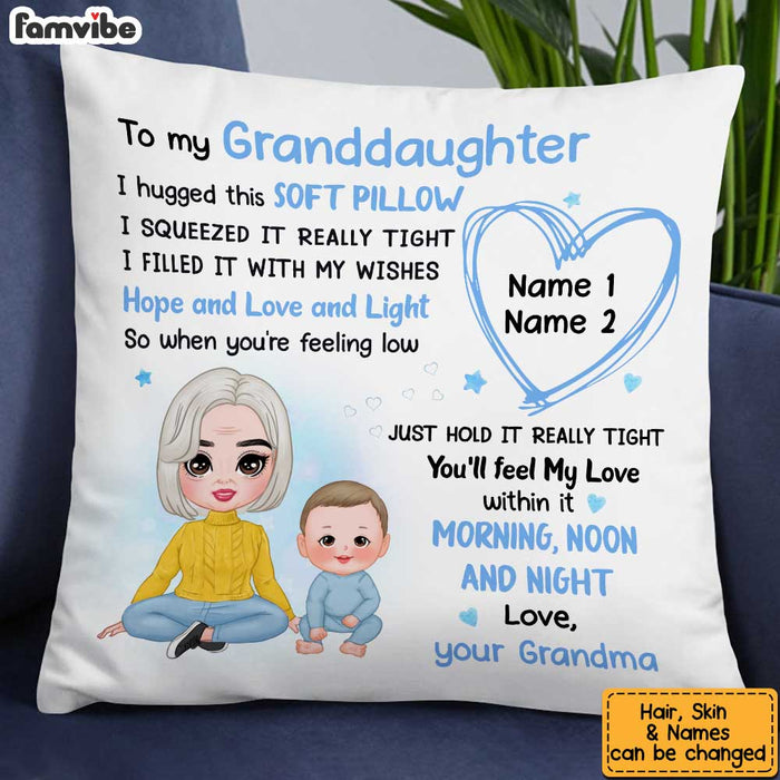 Personalized Mom Grandma to Son Grandson Daughter Granddaughter Hug This Pillow MR291 95O34 1