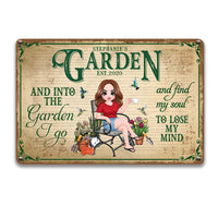 Personalized Into Garden I Go Metal Sign MR302 30O28 thumb 1