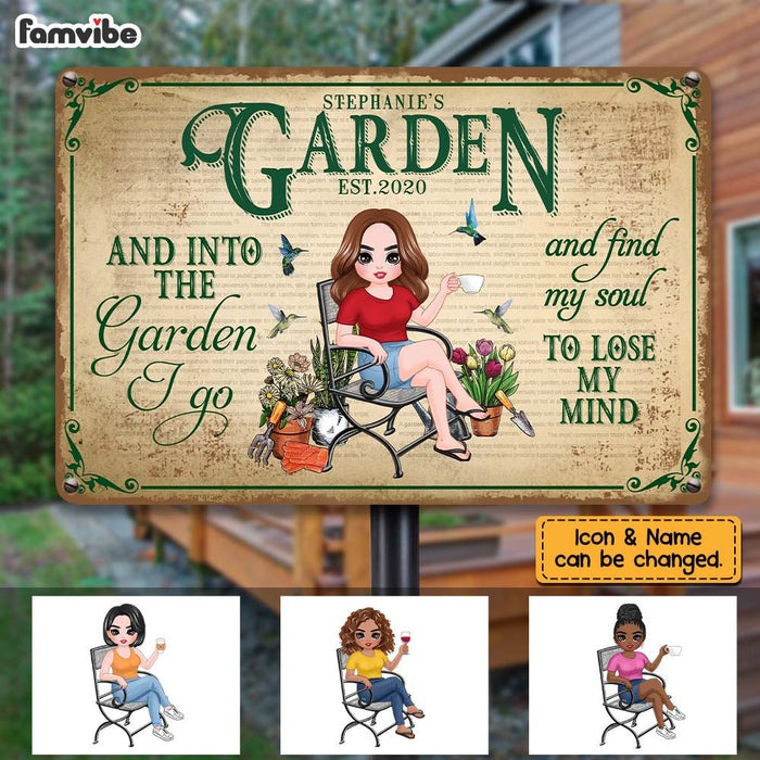Personalized Into Garden I Go Metal Sign MR302 30O28 1