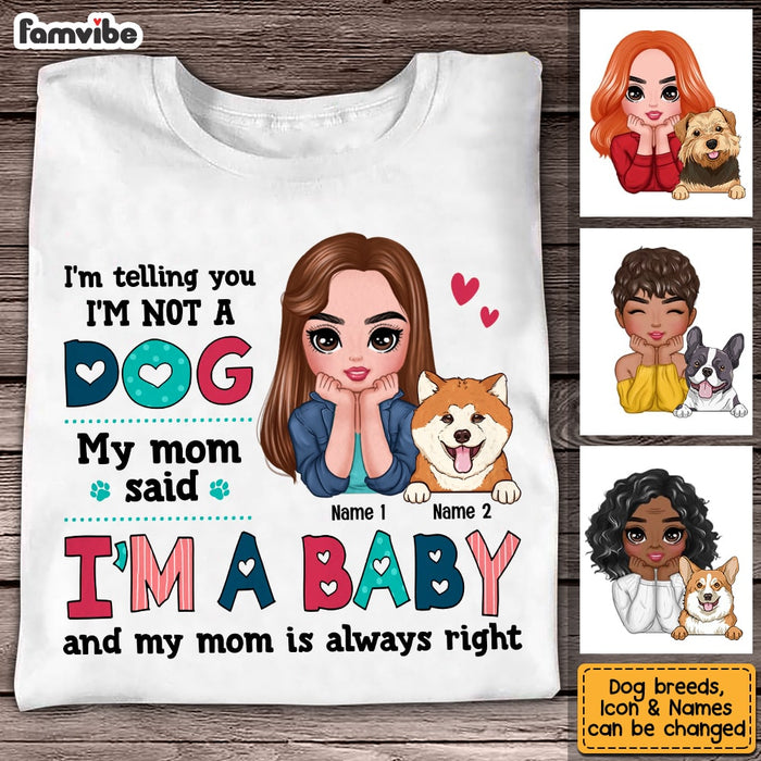 Personalized Dog Mom My Baby T Shirt MR302 95O53 1