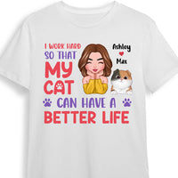 Personalized Cat Mom Better Life T Shirt MR312 95O28 thumb 1