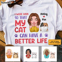 Personalized Cat Mom Better Life T Shirt MR312 95O28 thumb 1