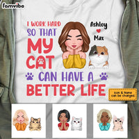 Personalized Cat Mom Better Life T Shirt MR312 95O28 thumb 1
