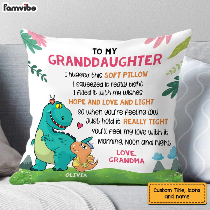 Personalized Dinosaur Grandson Granddaughter Pillow MR313 85O58 1