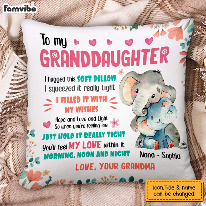 Personalized Elephant Mom Grandma To Daughter Granddaughter Son Grandson Pillow AP11 95O28 1