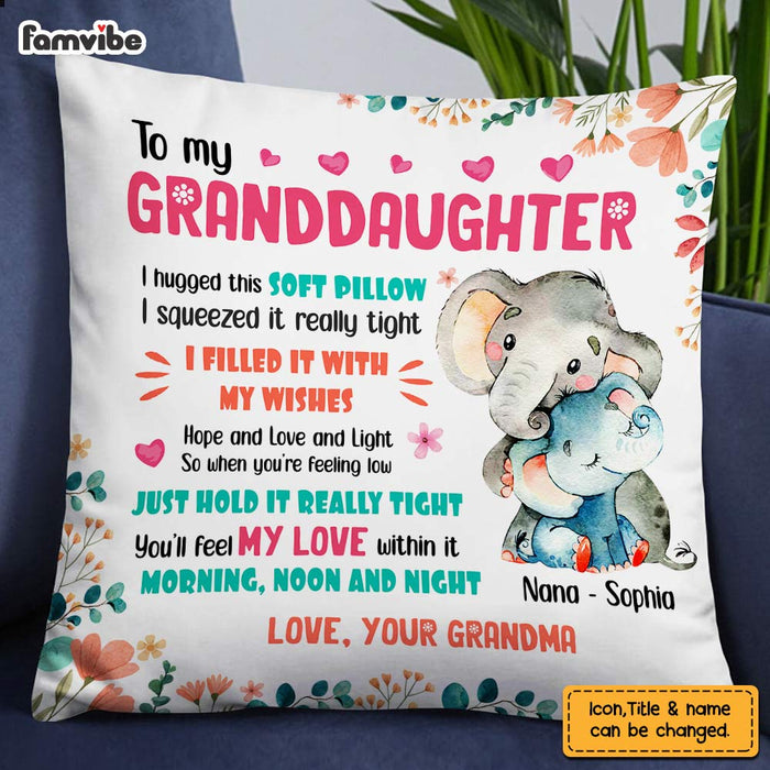 Personalized Elephant Mom Grandma To Daughter Granddaughter Son Grandson Pillow AP11 95O28 1