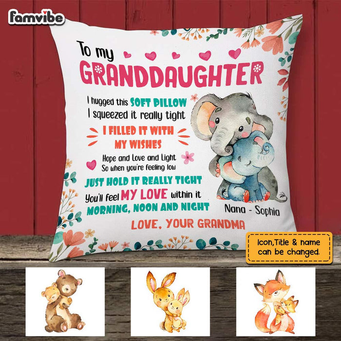 Personalized Elephant Mom Grandma To Daughter Granddaughter Son Grandson Pillow AP11 95O28 1
