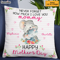 Personalized Elephant Mom Grandma Mother's Day Pillow AP44 95O53 thumb 1