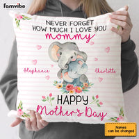 Personalized Elephant Mom Grandma Mother's Day Pillow AP44 95O53 thumb 1