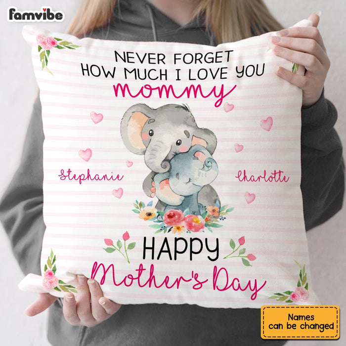 Personalized Elephant Mom Grandma Mother's Day Pillow AP44 95O53 1