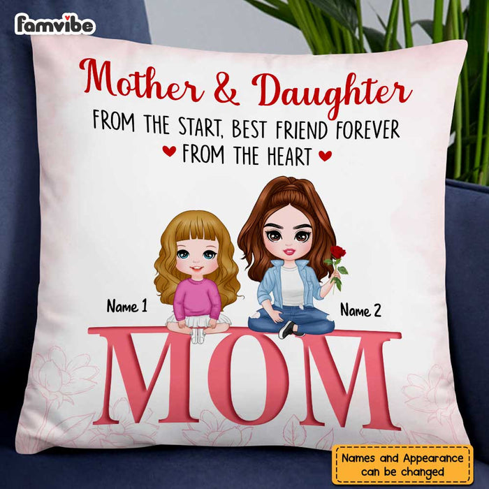 Personalized Mother's Day Mom And Daughter Pillow AP41 23O47 1