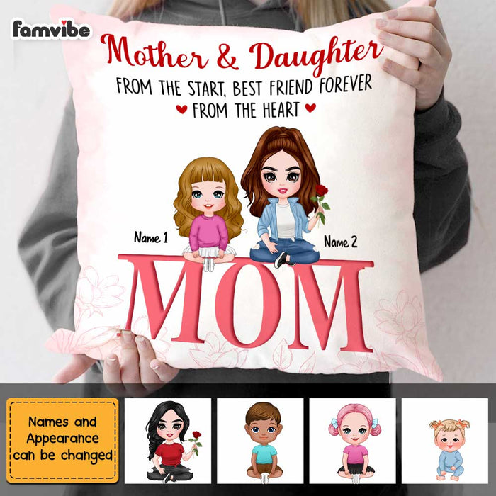 Personalized Mother's Day Mom And Daughter Pillow AP41 23O47 1
