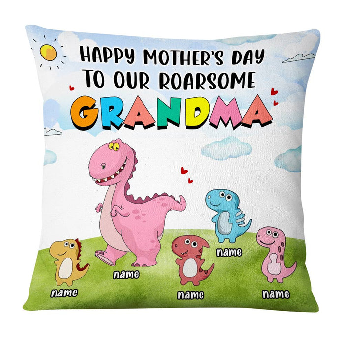 Personalized Mom Grandma Dinosaur Pillow AP46 30O28 1