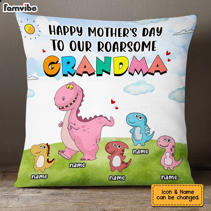 Personalized Mom Grandma Dinosaur Pillow AP46 30O28 1