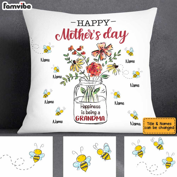 Personalized Mom Grandma Flowers Pillow AP49 30O34 1