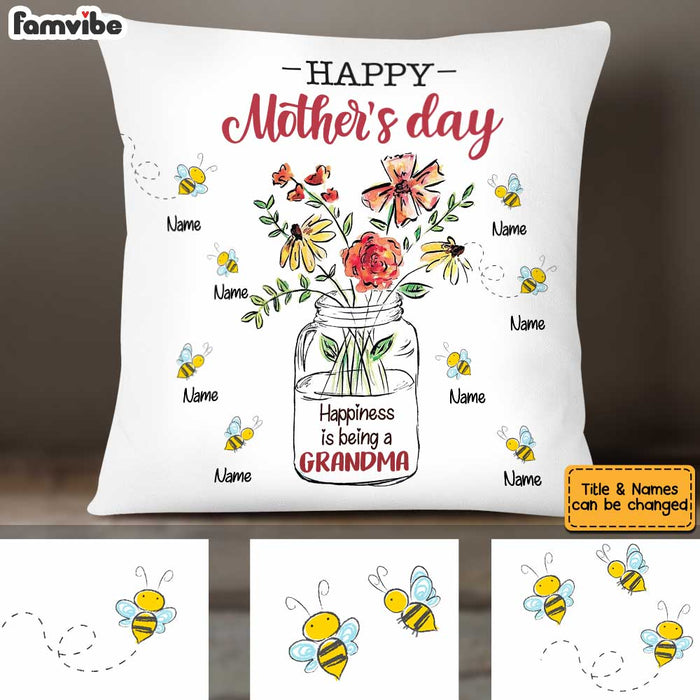Personalized Mom Grandma Flowers Pillow AP49 30O34 1