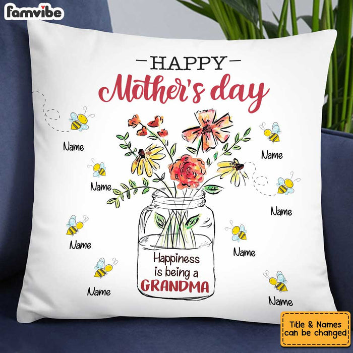 Personalized Mom Grandma Flowers Pillow AP49 30O34 1