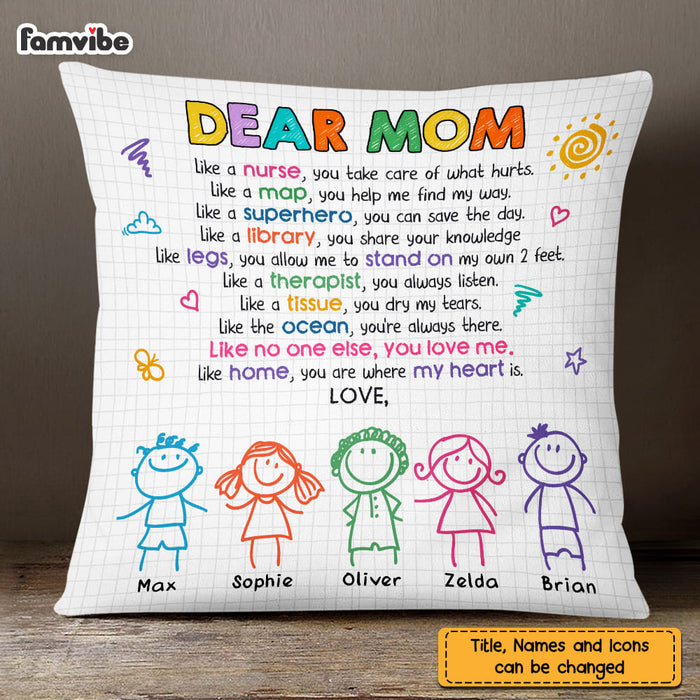 Personalized Mom Grandma Being My Friend Drawing Pillow AP83 28O47 1