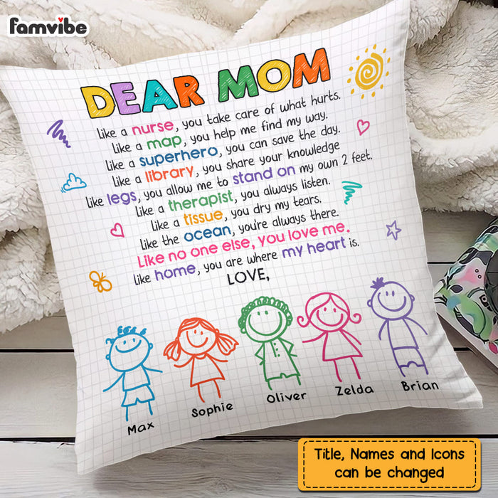 Personalized Mom Grandma Being My Friend Drawing Pillow AP83 28O47 1