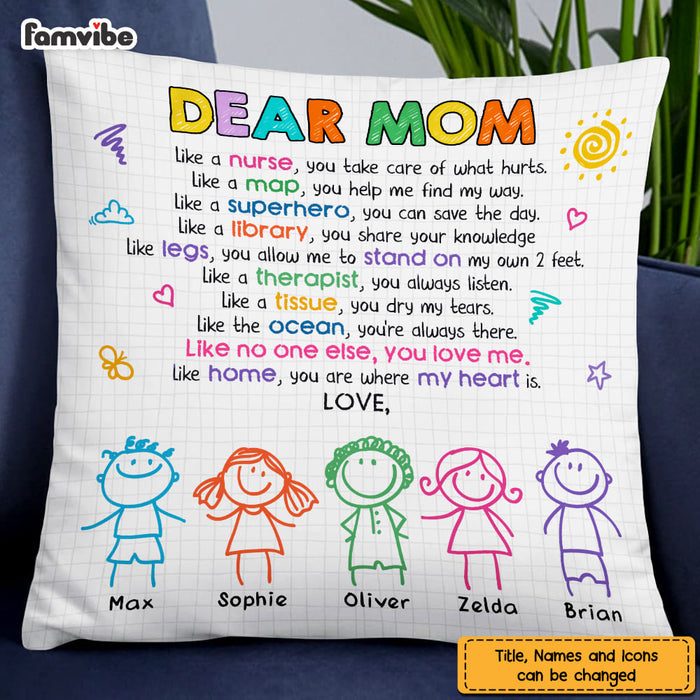 Personalized Mom Grandma Being My Friend Drawing Pillow AP83 28O47 1