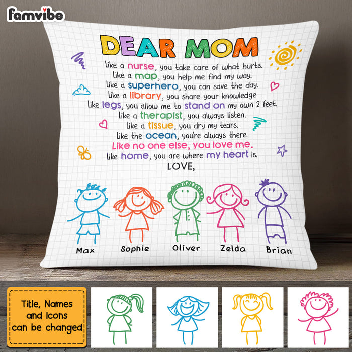 Personalized Mom Grandma Being My Friend Drawing Pillow AP83 28O47 1