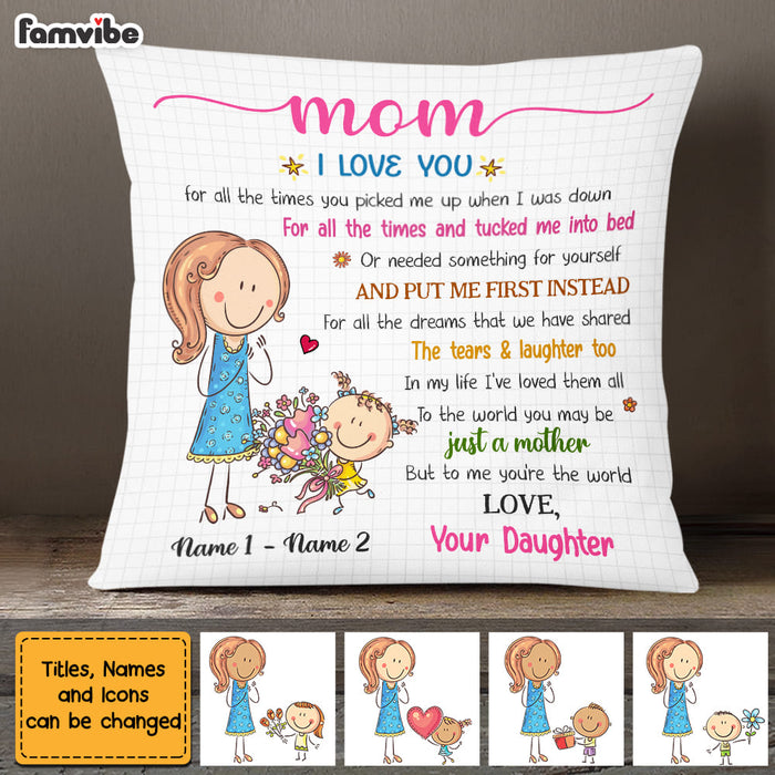 Personalized Mother's Day Mom Grandma Pillow AP43 23O47 1