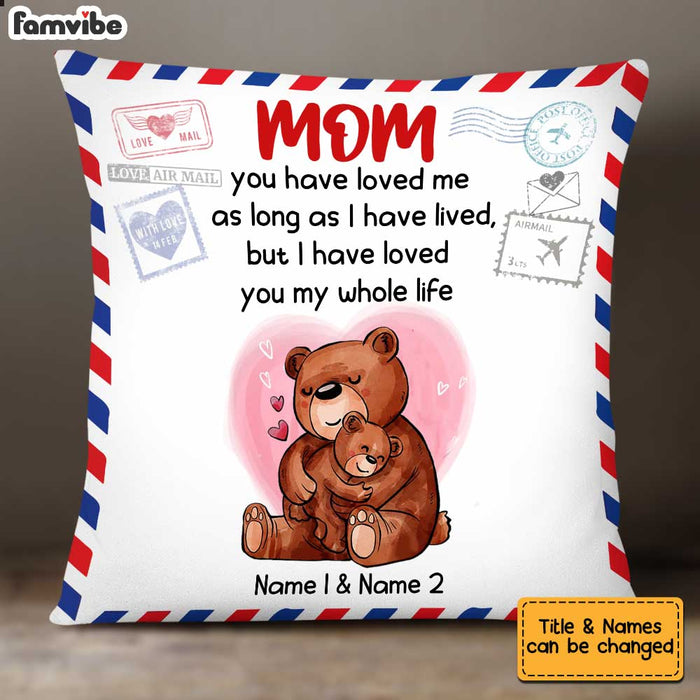 Personalized Mother's Day Mom Grandma Bear Pillow AP44 23O34 1
