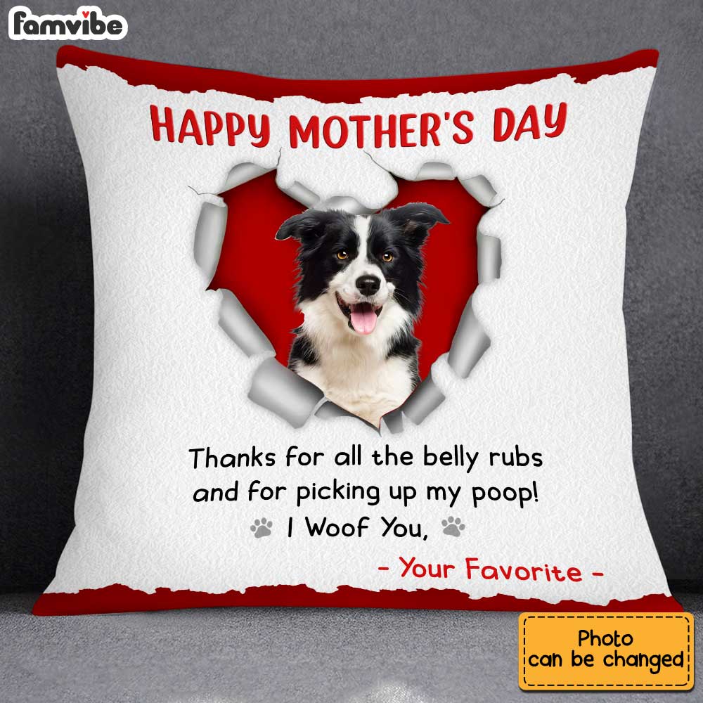 Happy Mother's Day Best Dog Mom, I Woof You, Personalized Pillows