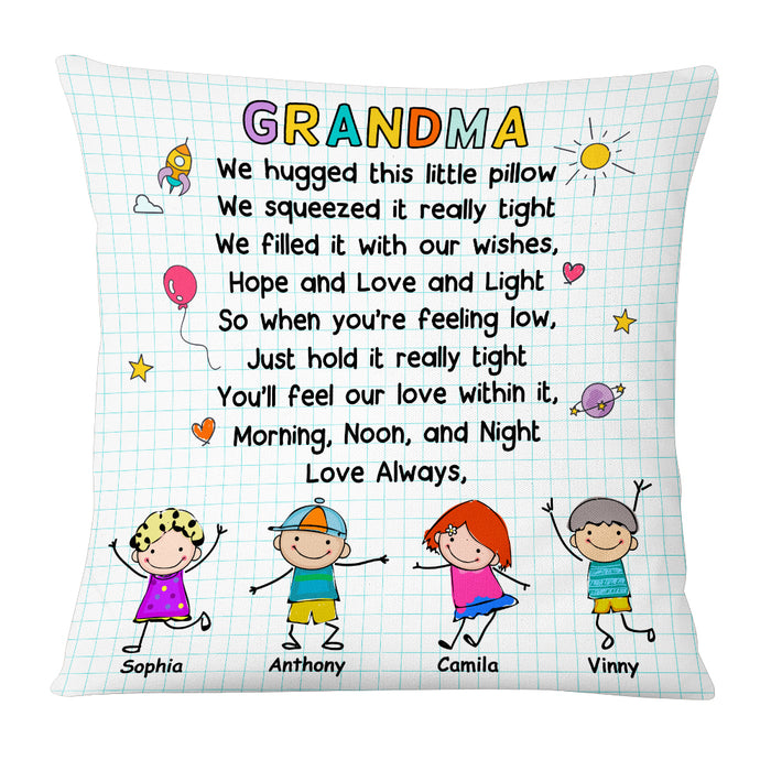 Personalized Mom Grandma Grandchildren Drawing Pillow AP53 30O53 1