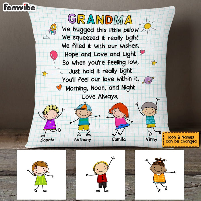 Personalized Mom Grandma Grandchildren Drawing Pillow AP53 30O53 1