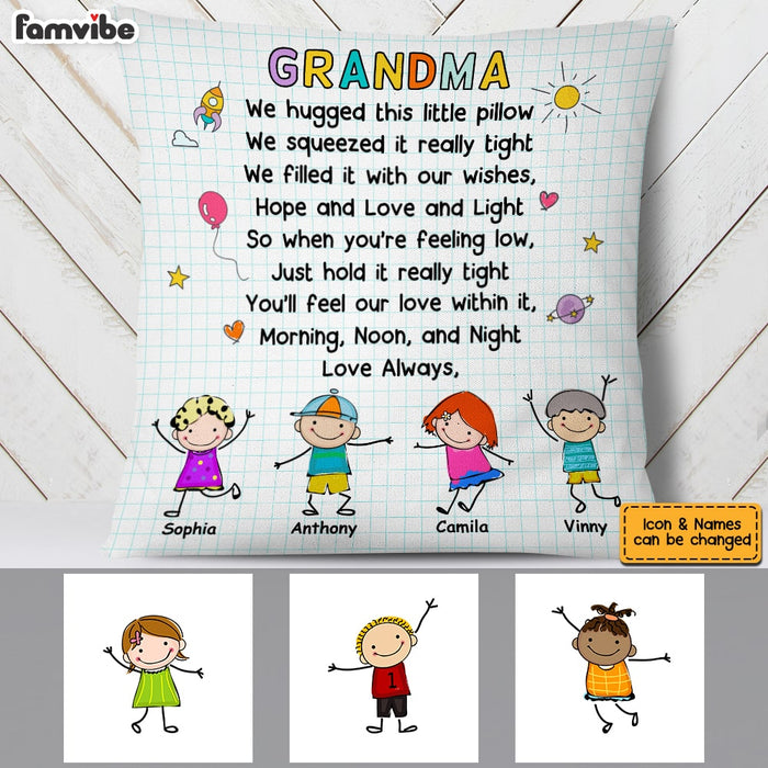 Personalized Mom Grandma Grandchildren Drawing Pillow AP53 30O53 1