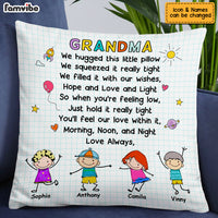 Personalized Mom Grandma Grandchildren Drawing Pillow AP53 30O53 thumb 1