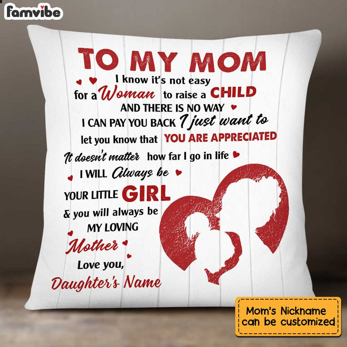 Personalized Mom Daughter Love Pillow AP131 28O34 1