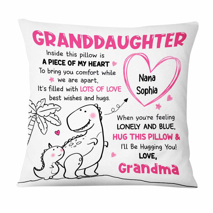 Personalized Granddaughter Dinosaur Drawing Pillow AP52 30O47 1