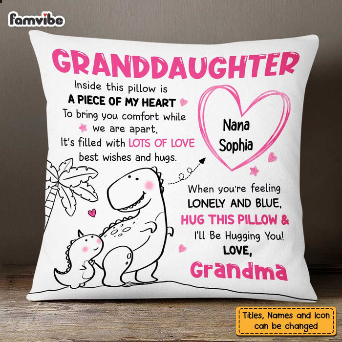Personalized Granddaughter Dinosaur Drawing Pillow AP52 30O47 1