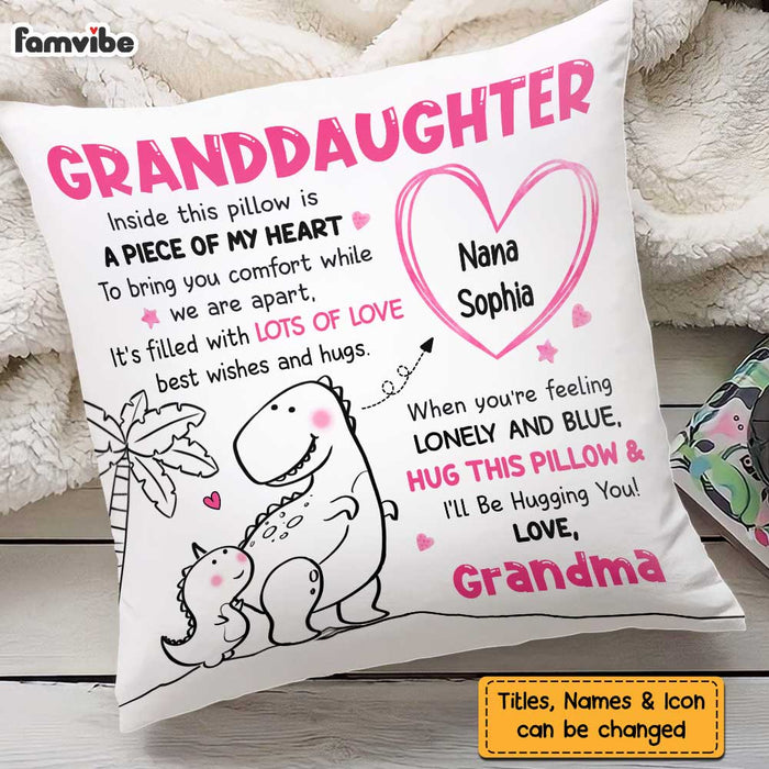 Personalized Granddaughter Dinosaur Drawing Pillow AP52 30O47 1