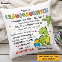 Personalized Granddaughter Hug This Dinosaur Drawing Pillow AP71 23O47 thumb 1