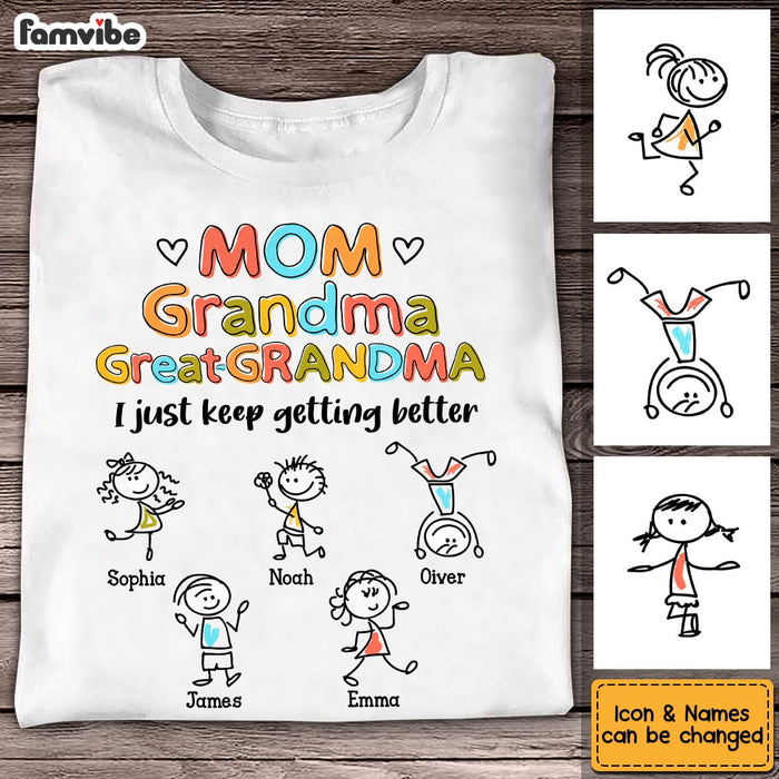 Personalized  Grandma Mom Drawing T Shirt AP91 28O53 1