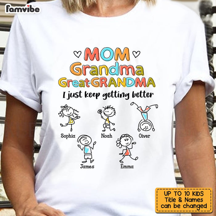 Personalized  Grandma Mom Drawing T Shirt AP91 28O53 1