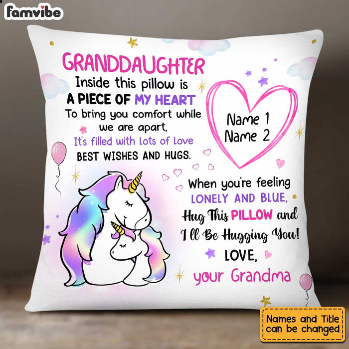 Personalized Granddaughter Unicorn Drawing Pillow AP65 30O34 1